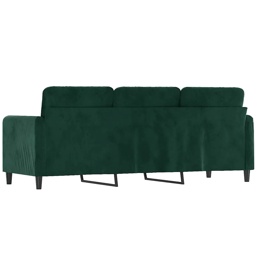 Canapé à 3 places Vert foncé 180 cm Velours - 5