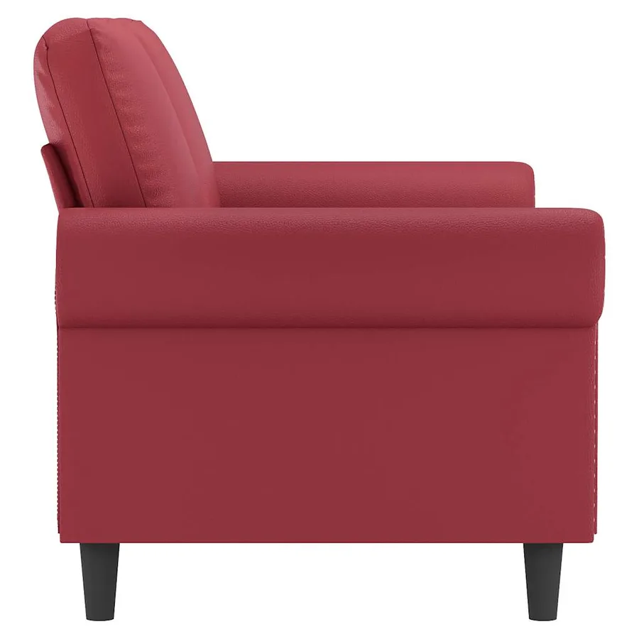 Canapé à 2 places Rouge bordeaux 140 cm Similicuir - 5