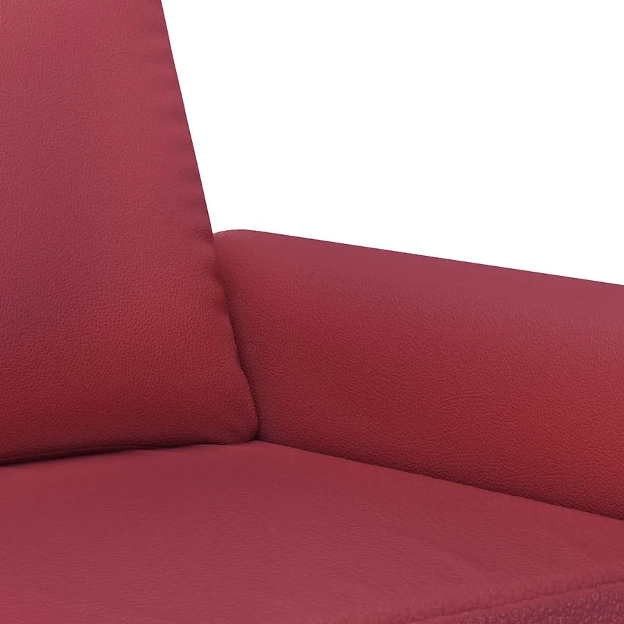 Canapé à 2 places Rouge bordeaux 140 cm Similicuir - 7