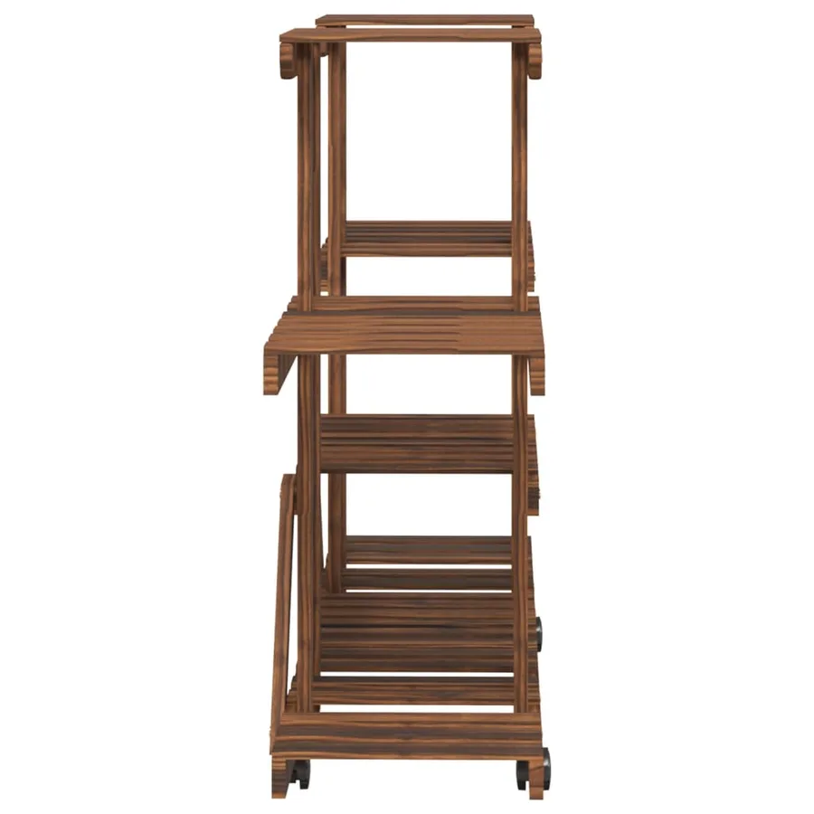 Support à fleurs avec roues 110x25x78 cm bois massif de sapin - 6