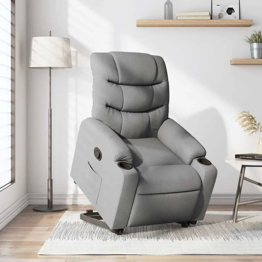 Fauteuil inclinable Gris clair Tissu - 16