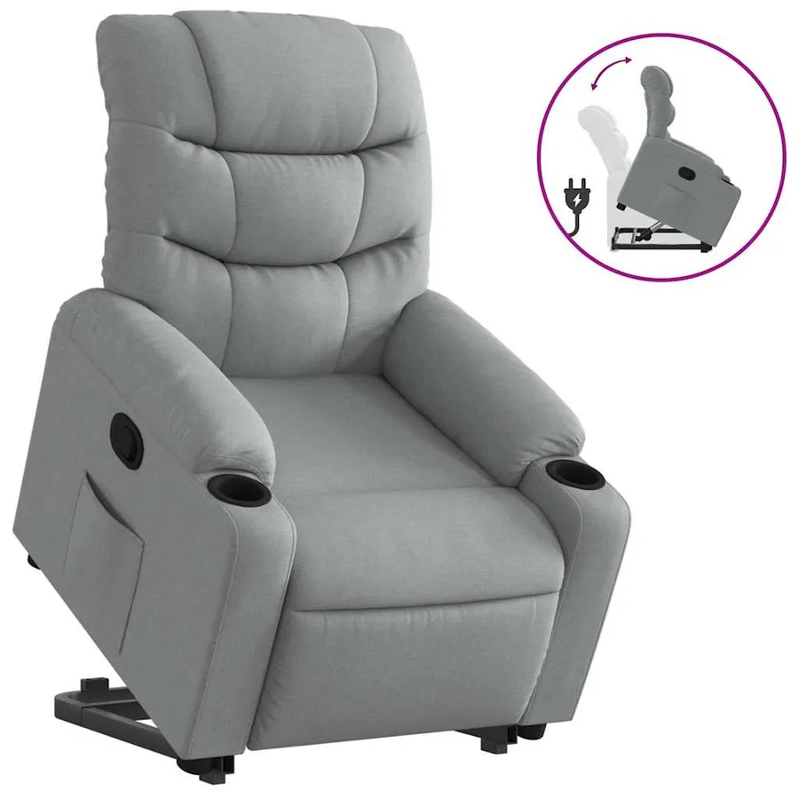 Fauteuil inclinable Gris clair Tissu - 2
