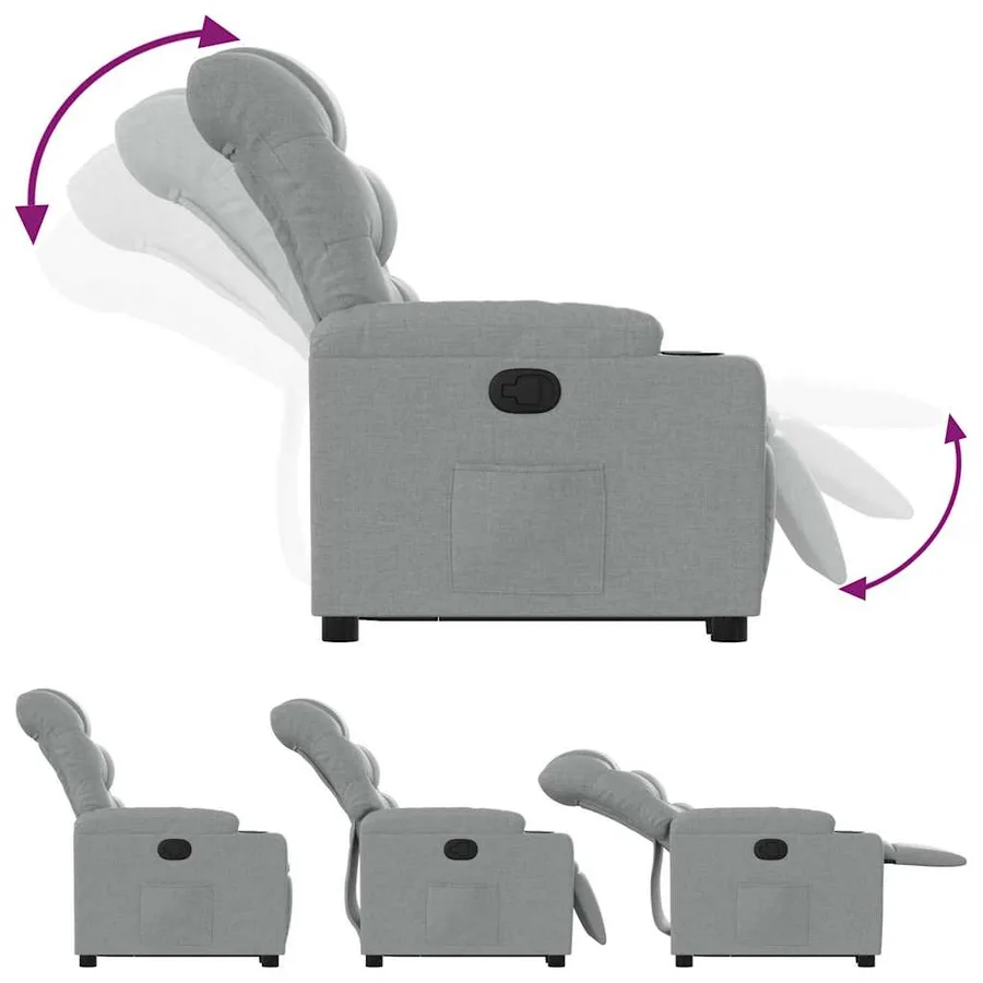 Fauteuil inclinable Gris clair Tissu - 7