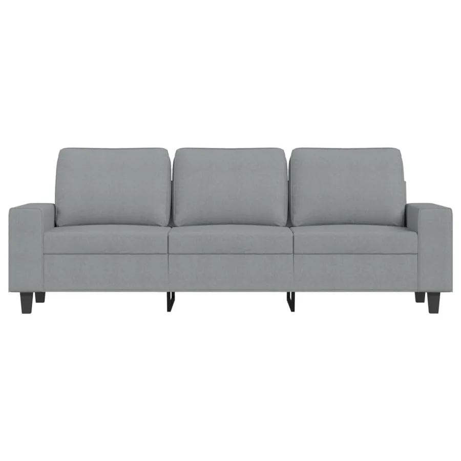 Canapé à 3 places avec repose-pieds Gris clair 180 cm Tissu - 4