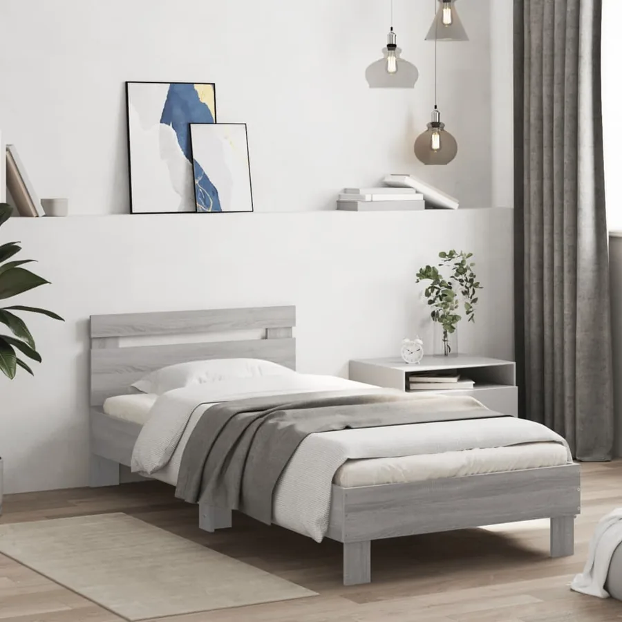 Cadre de lit sans matelas avec tête de lit 90x200 cm
