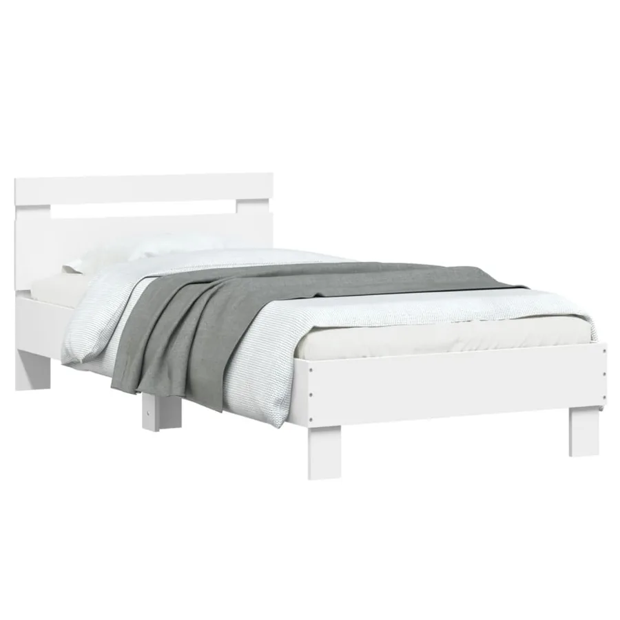 Cadre de lit sans matelas avec tête de lit blanc 90x200 cm - 4