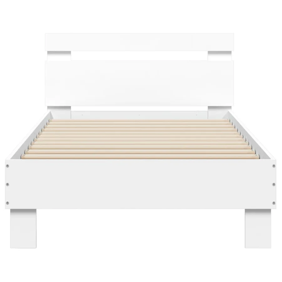 Cadre de lit sans matelas avec tête de lit blanc 90x200 cm - 5
