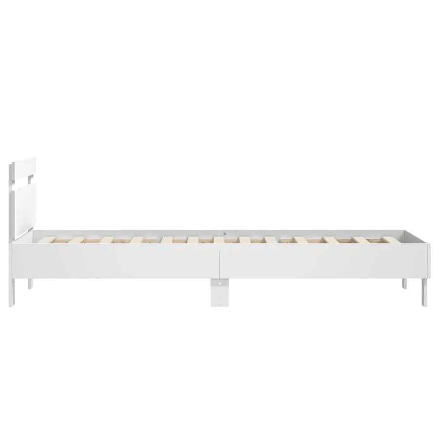 Cadre de lit sans matelas avec tête de lit blanc 90x200 cm - 6