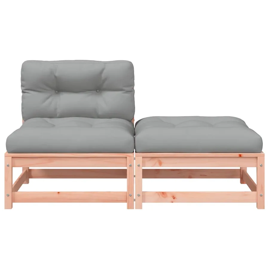Canapé de jardin sans accoudoirs avec coussins et repose-pieds - 5