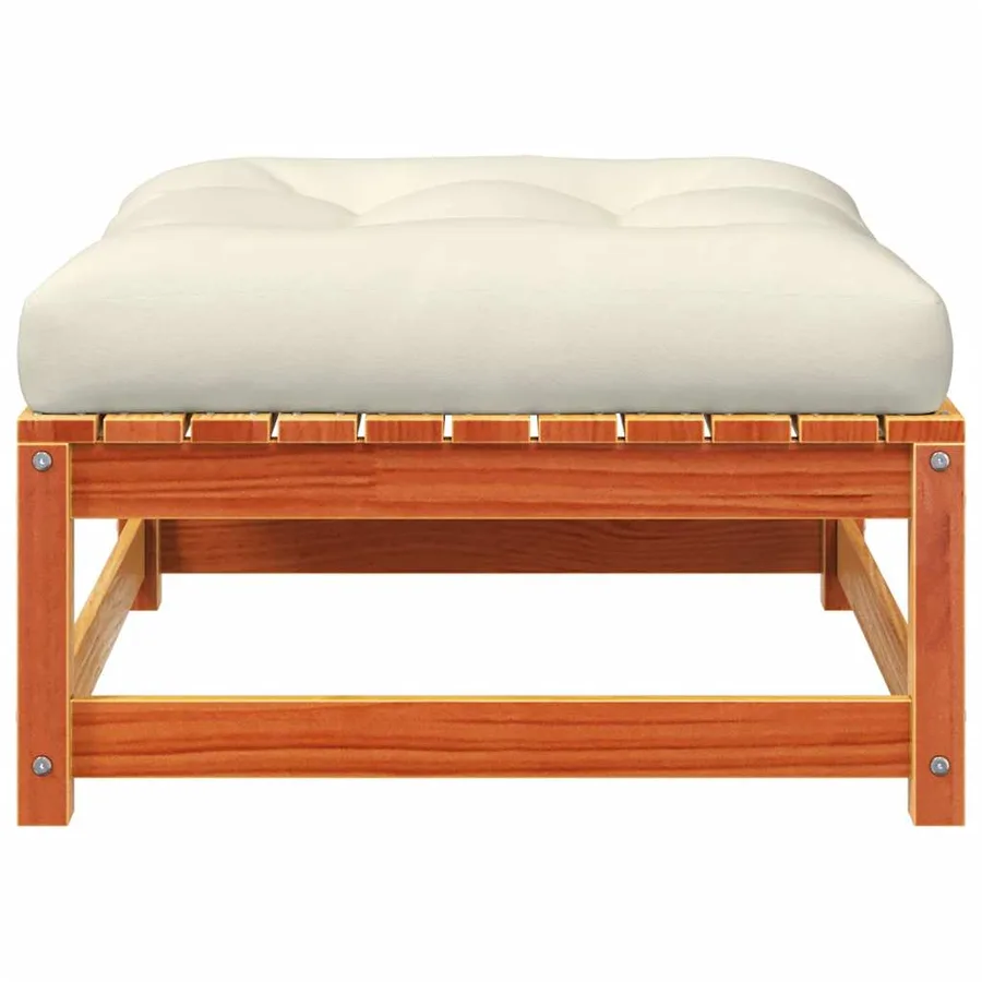 Repose-pieds de jardin avec coussins 2 pcs bois massif pin - 6