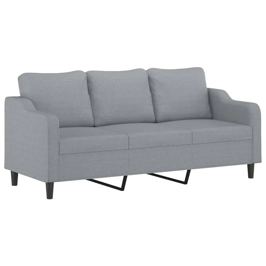 Canapé à 3 places Gris clair 180 cm Tissu - 2