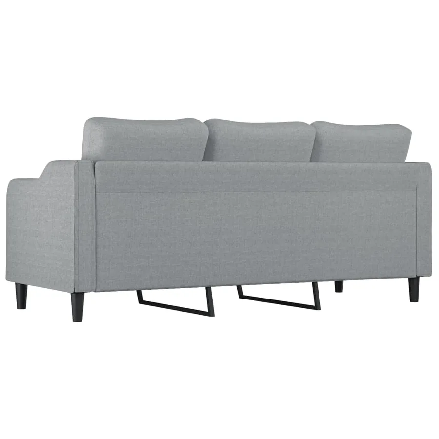 Canapé à 3 places Gris clair 180 cm Tissu - 5