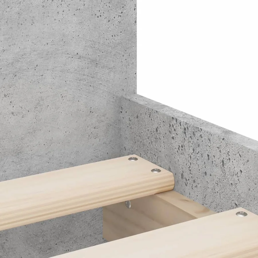 Cadre de lit avec tiroirs sans matelas gris béton 100x200 cm - 9