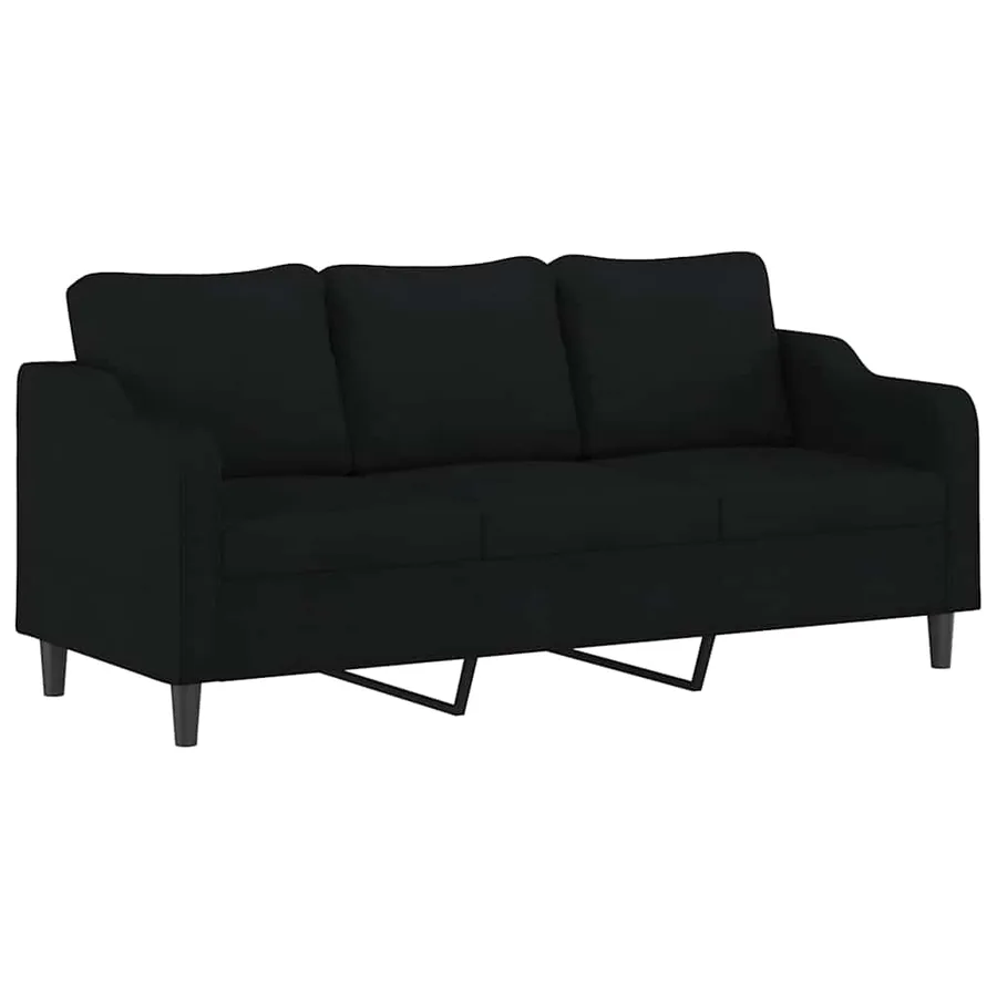 Canapé à 3 places Noir 180 cm Tissu - 2