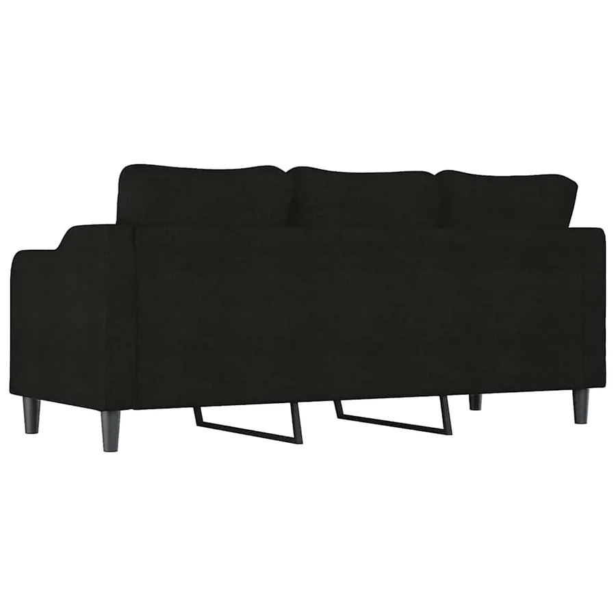 Canapé à 3 places Noir 180 cm Tissu - 5