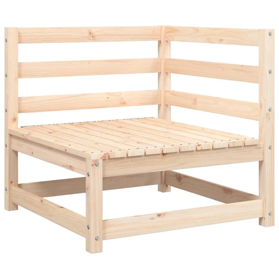 Canapé d'angle de jardin avec coussins bois de pin solide - 4