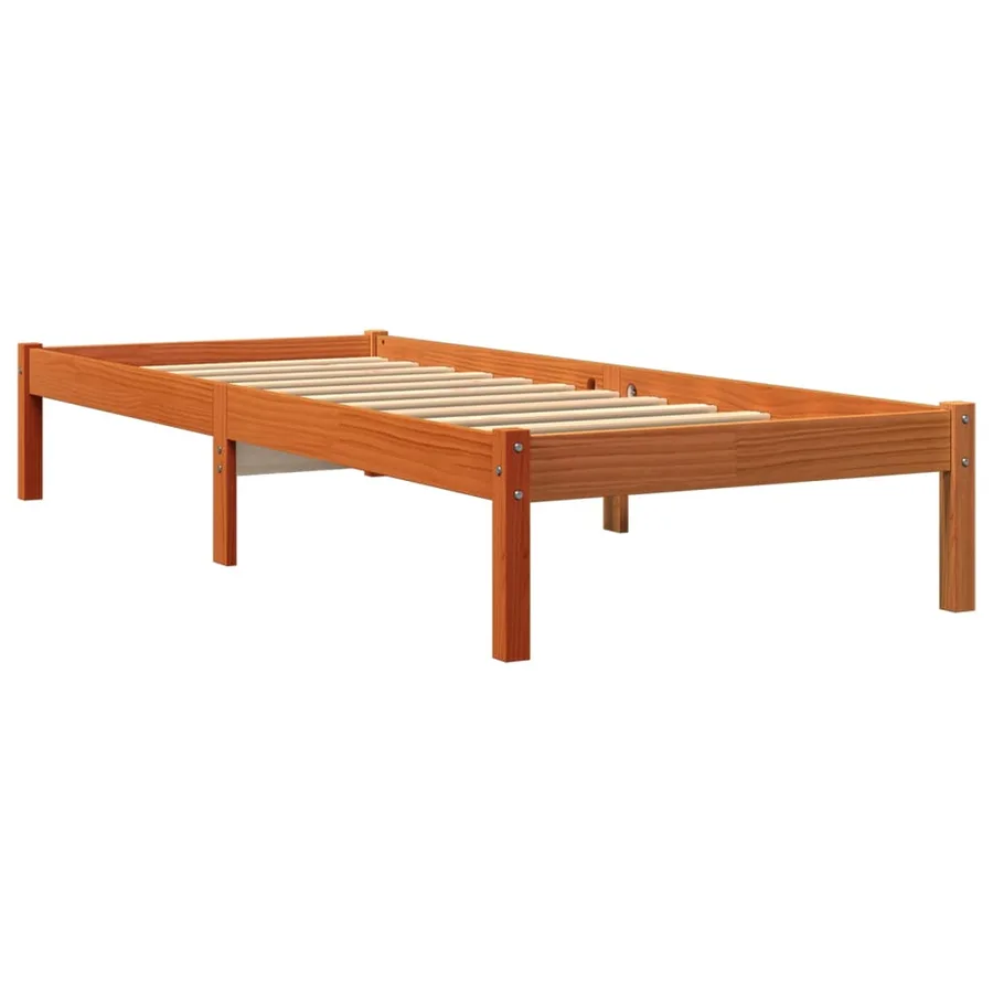 Cadre de lit sans matelas cire marron 90x190 cm bois pin massif - 3