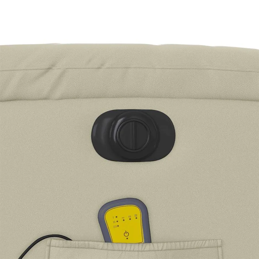 Fauteuil inclinable de massage électrique crème similicuir - 13