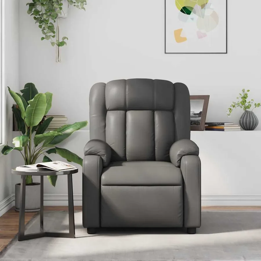 Fauteuil de massage inclinable Gris Similicuir - 3