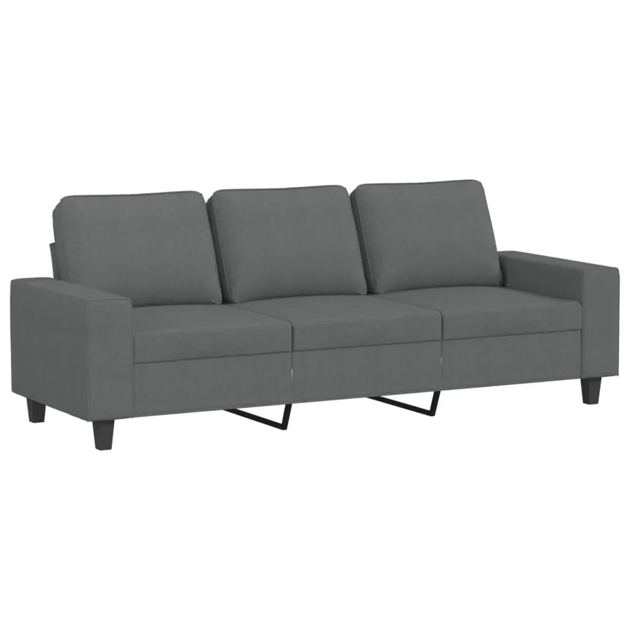 Canapé à 3 places Gris foncé 180 cm Tissu - 2