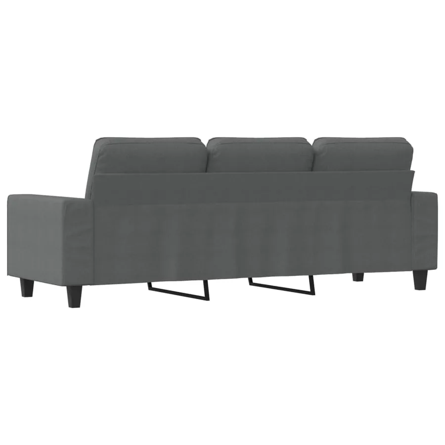 Canapé à 3 places Gris foncé 180 cm Tissu - 5