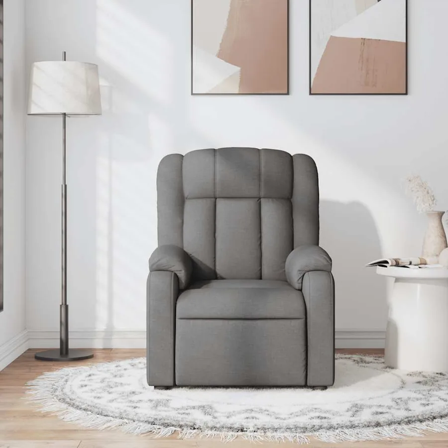 Fauteuil de massage inclinable Gris foncé Tissu - 3