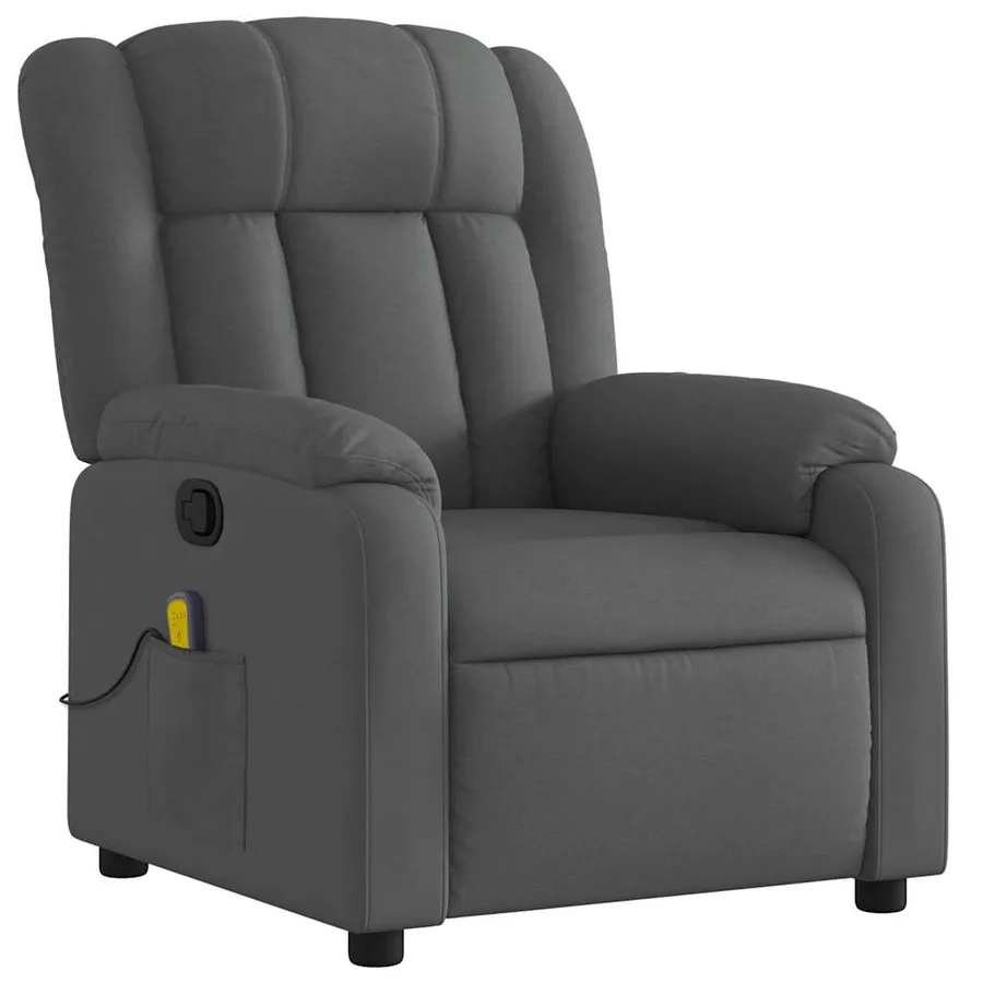Fauteuil de massage inclinable Gris foncé Tissu - 4