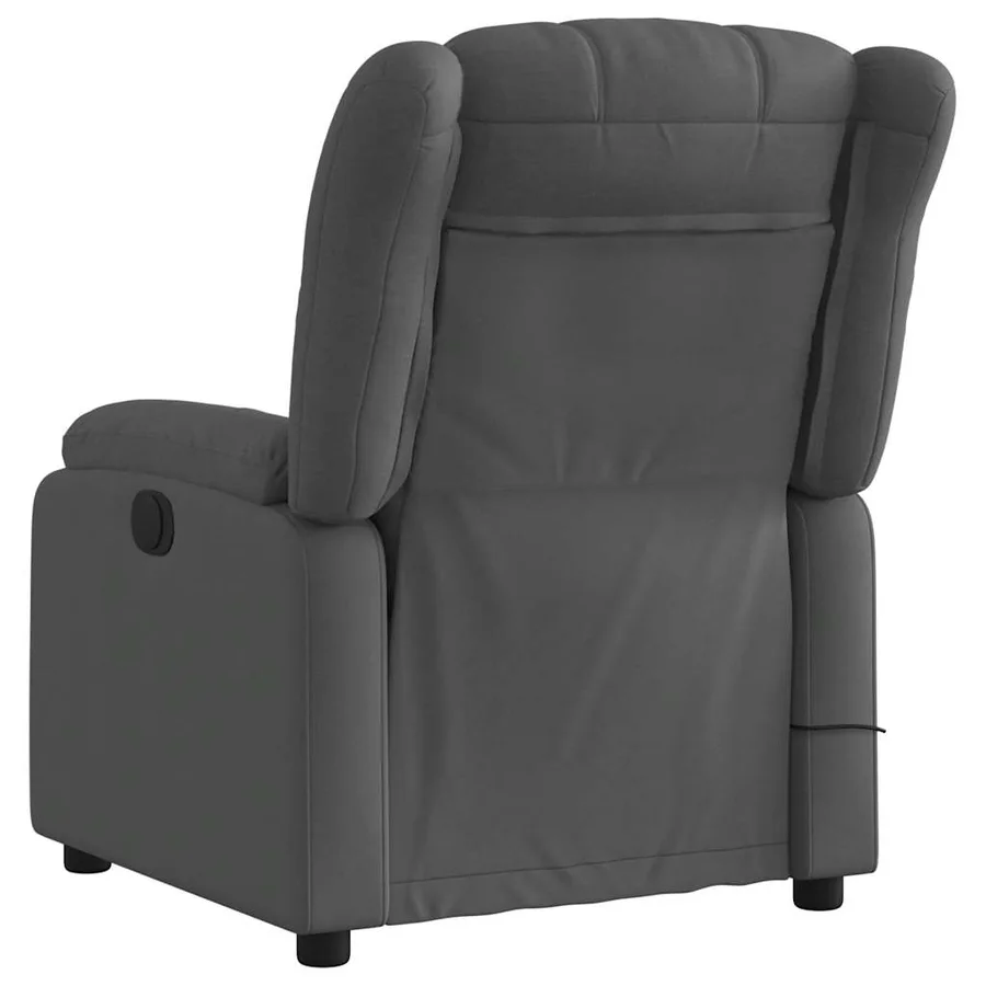 Fauteuil de massage inclinable Gris foncé Tissu - 5