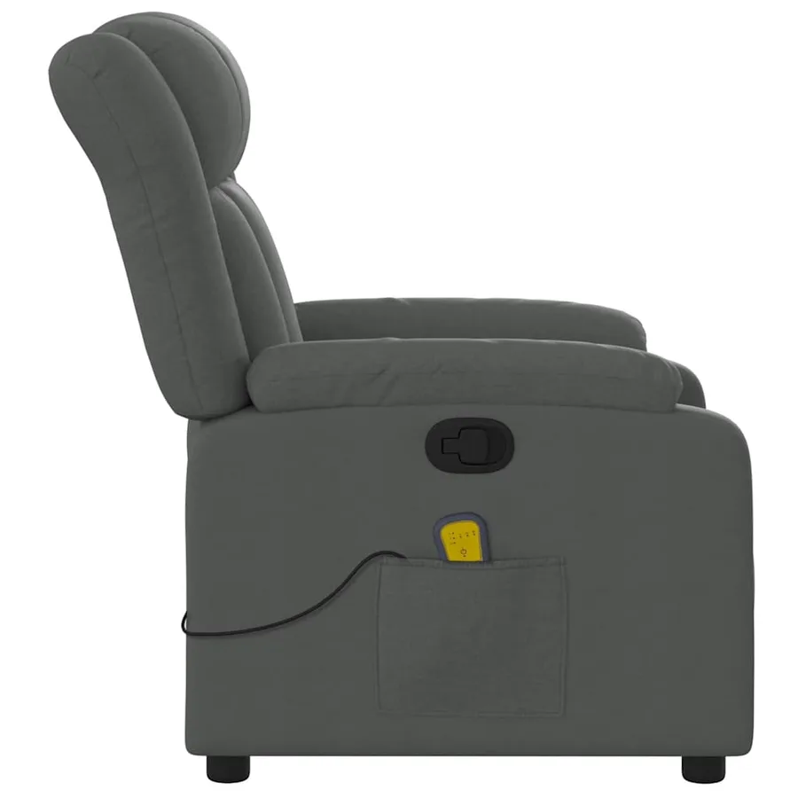 Fauteuil de massage inclinable Gris foncé Tissu - 9