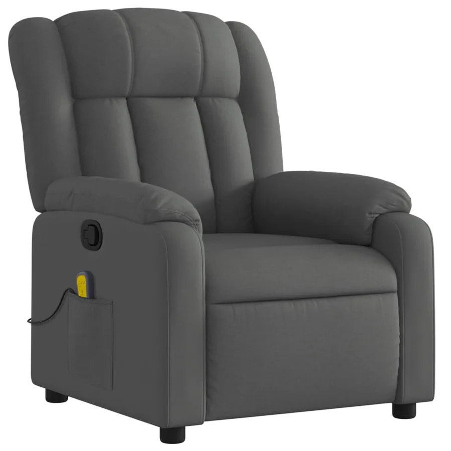 Fauteuil inclinable de massage gris foncé tissu - 3