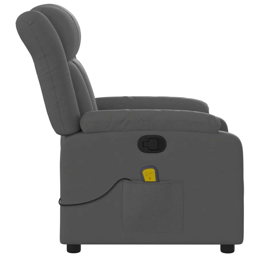 Fauteuil inclinable de massage gris foncé tissu - 8