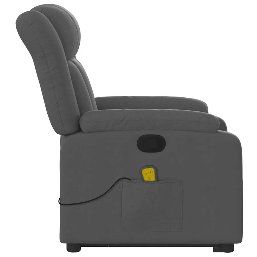 Fauteuil de massage inclinable Gris foncé Tissu - 10