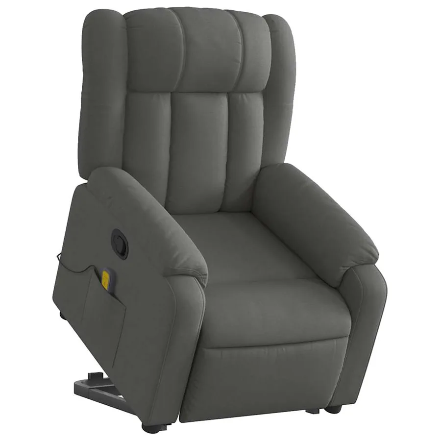 Fauteuil de massage inclinable Gris foncé Tissu - 3