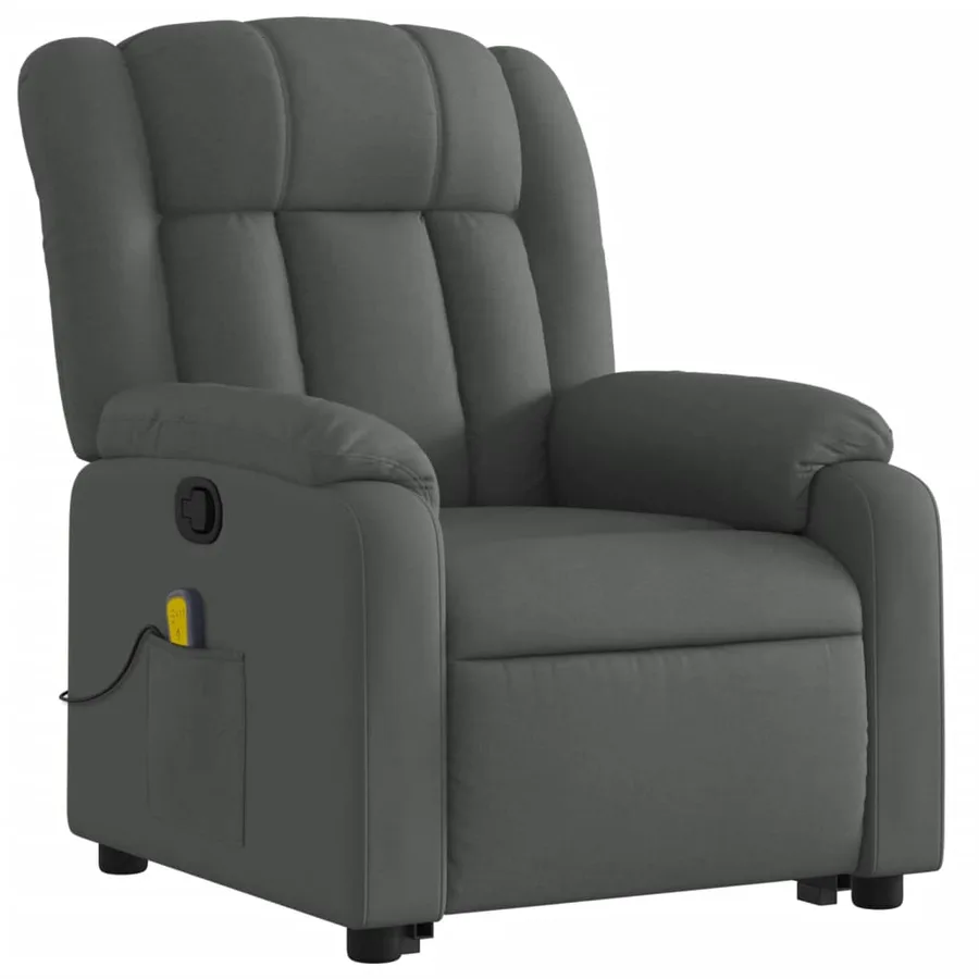 Fauteuil de massage inclinable Gris foncé Tissu - 4