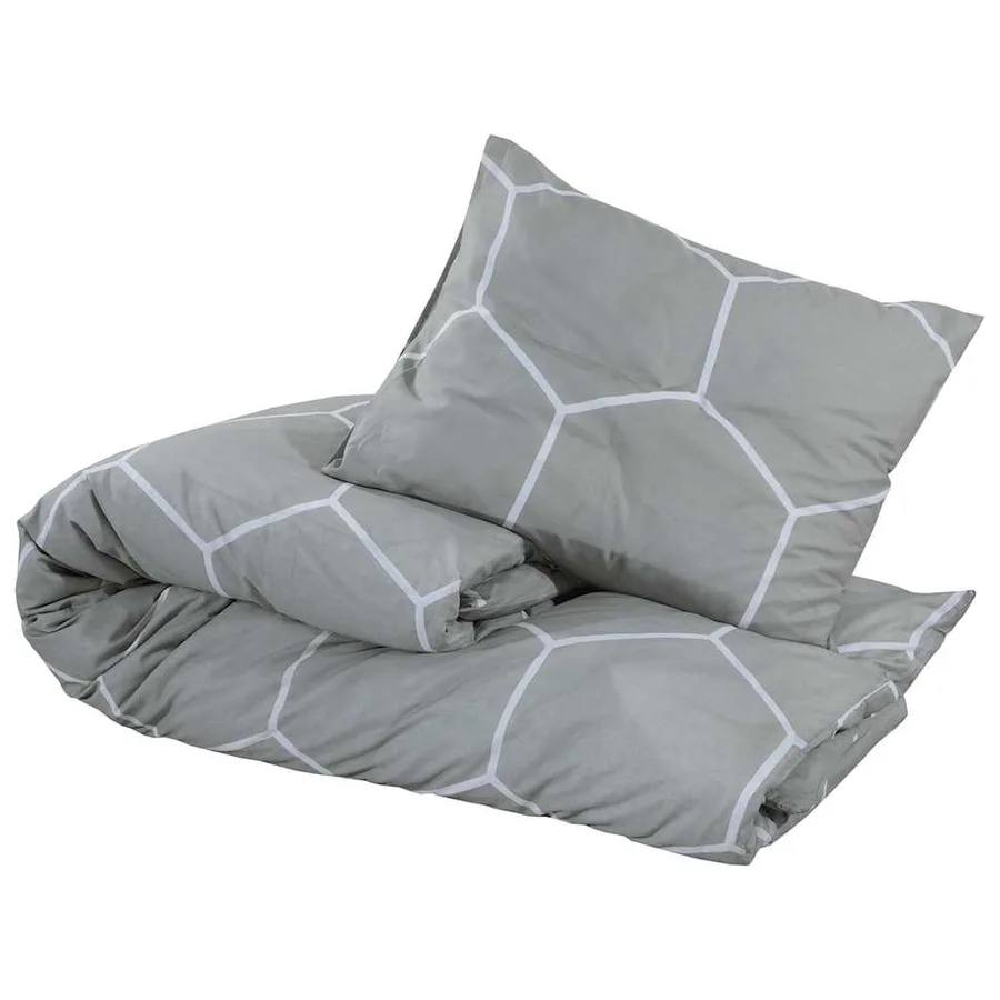 Ensemble de housse de couette Gris 200x200 cm Coton - 3
