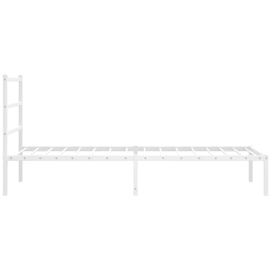 Cadre de lit métal sans matelas et tête de lit blanc 100x200 cm - 6