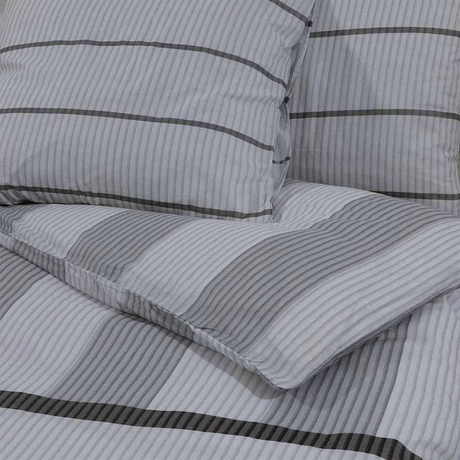 Ensemble de housse de couette Gris 260x220 cm Coton - 5