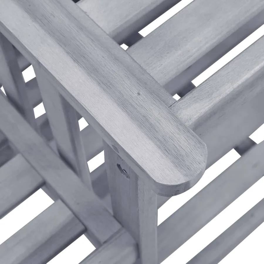 Chaises de jardin avec table à thé et coussins Acacia solide - 7