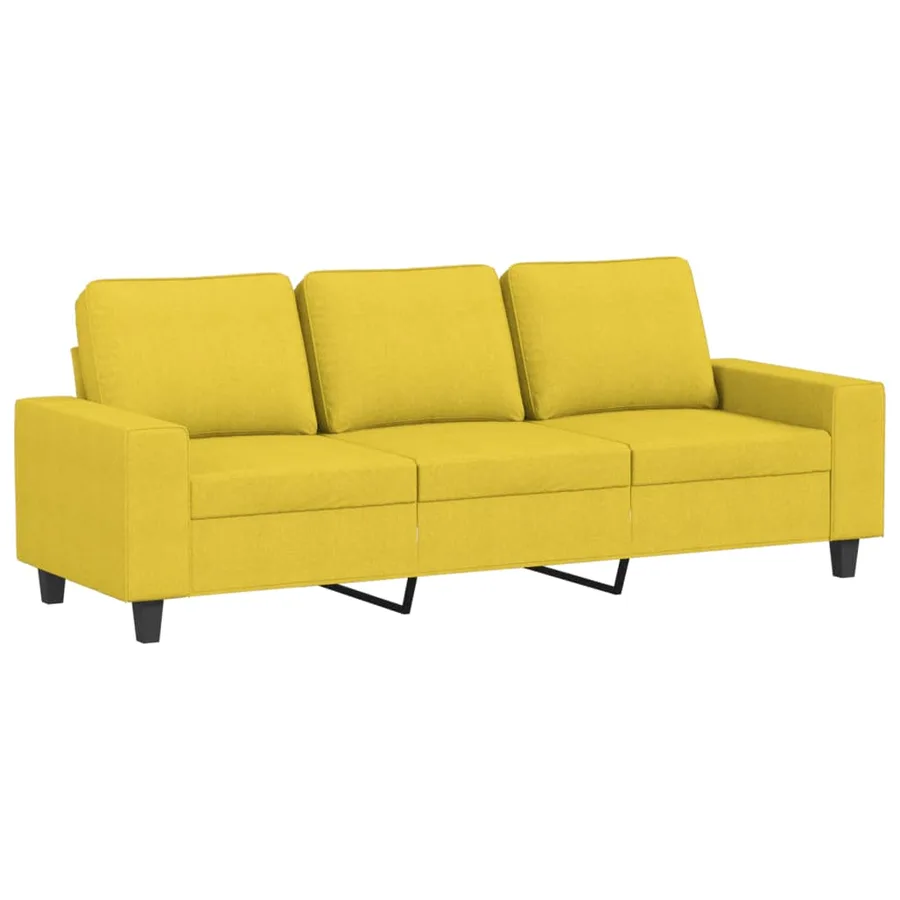 Ensemble de canapés 3 pcs jaune clair tissu - 4