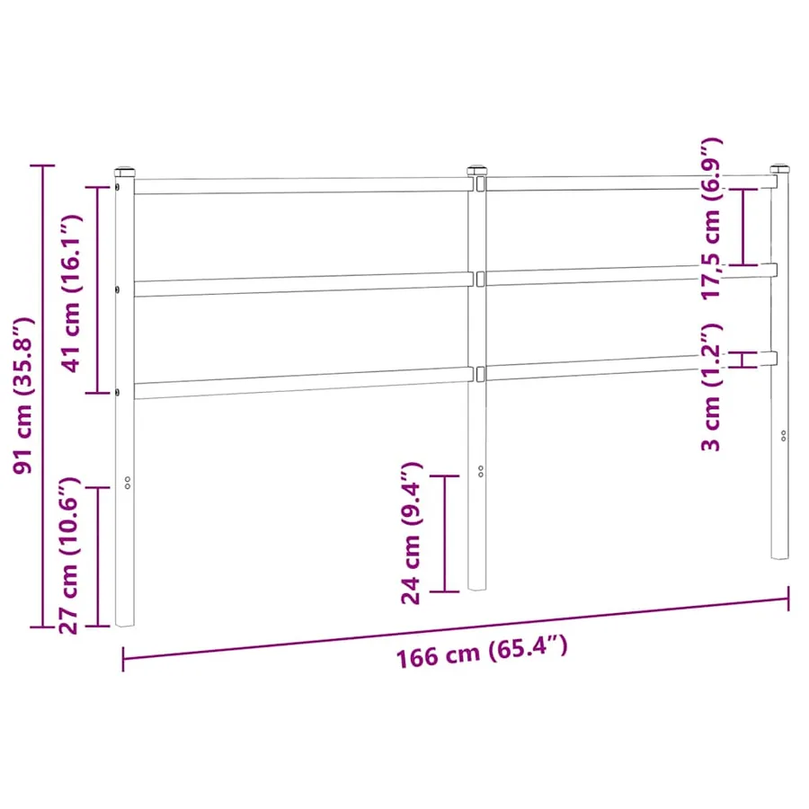 Tête de lit de remplacement métal blanc 160 cm - 5