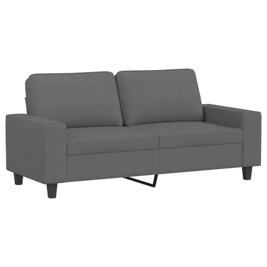 Canapé à 2 places Gris foncé 140 cm Tissu - 2
