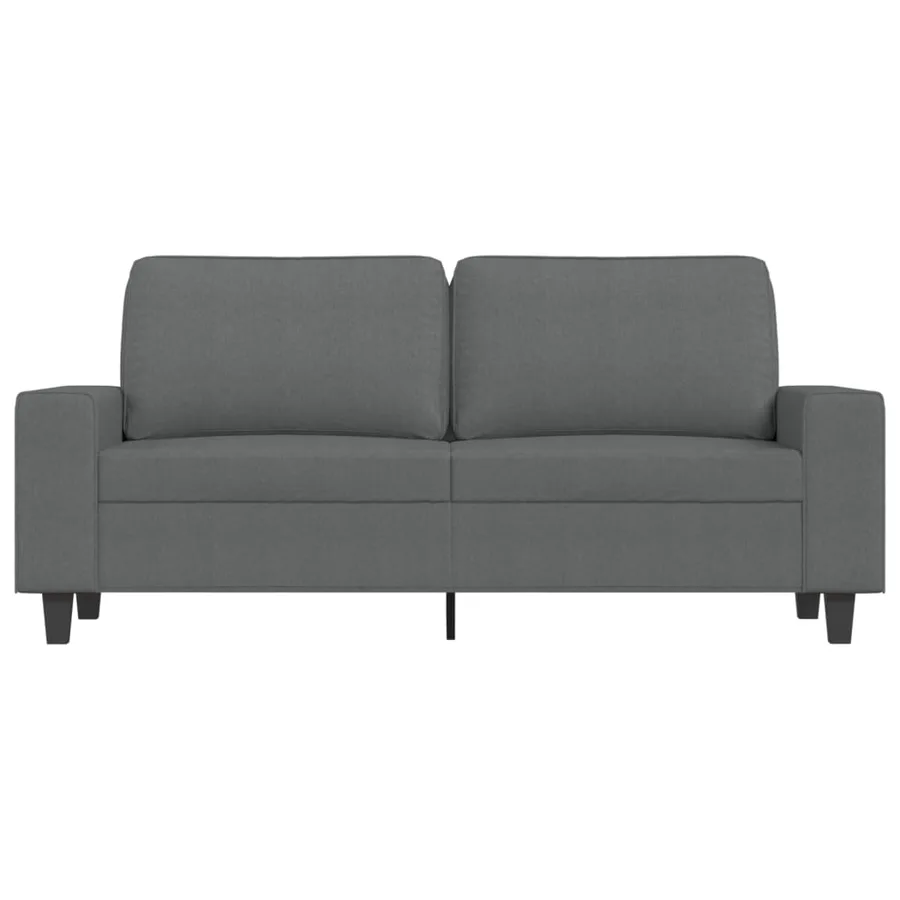 Canapé à 2 places Gris foncé 140 cm Tissu - 3
