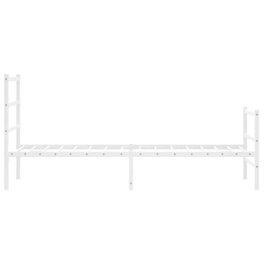 Cadre de lit métal sans matelas avec pied de lit blanc 80x200cm - 6