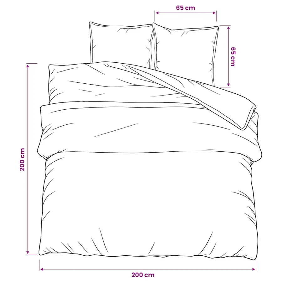 Ensemble de housse de couette blanc et marron 200x200 cm Coton - 6