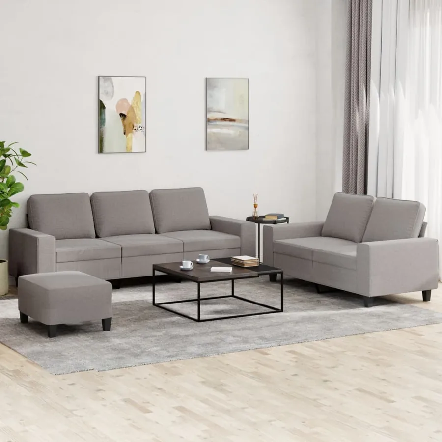 Ensemble de canapés 3 pcs taupe tissu