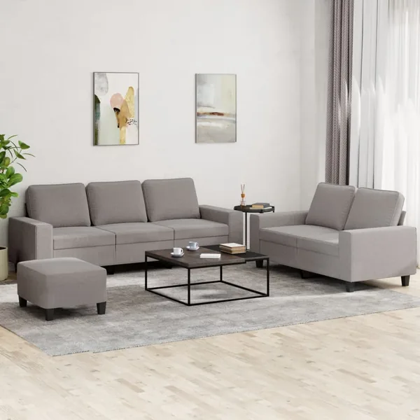 Ensemble de canapés 3 pcs taupe tissu