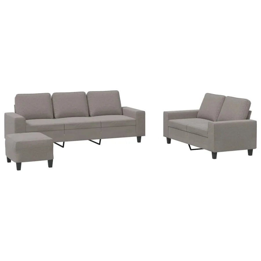 Ensemble de canapés 3 pcs taupe tissu - 2