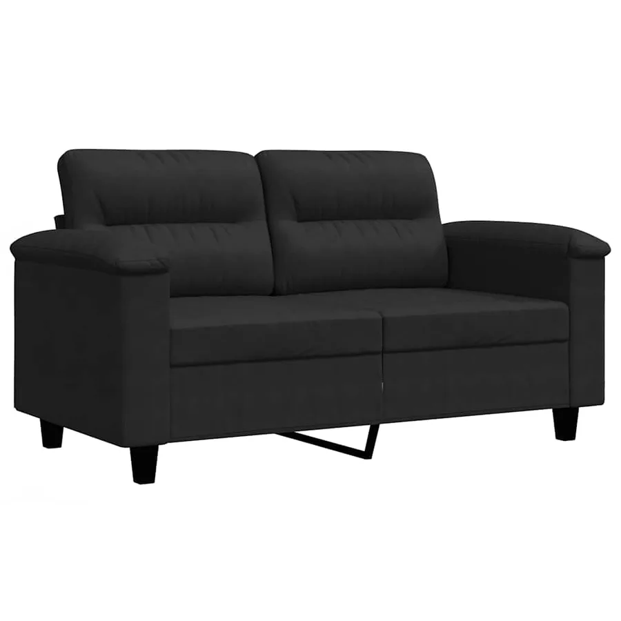 Canapé à 2 places Noir 120 cm Tissu microfibre - 2