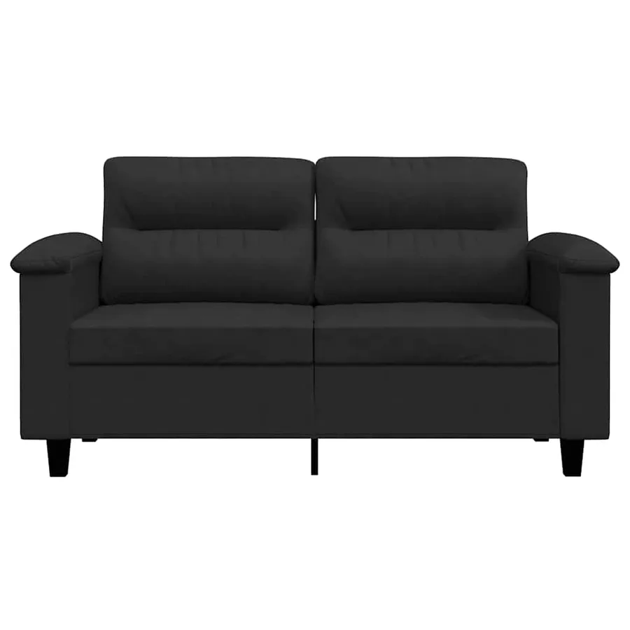 Canapé à 2 places Noir 120 cm Tissu microfibre - 4