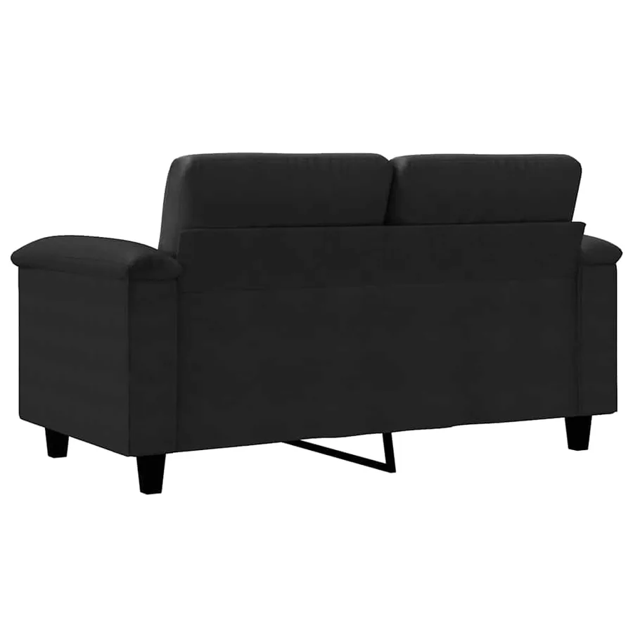 Canapé à 2 places Noir 120 cm Tissu microfibre - 6